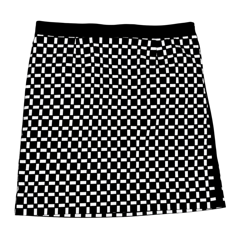 White House Black Market Black White Checkerboard A Line Skirt Size 12‎